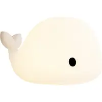 QAZQA Pöytävalaisin valkoinen 50cm sis. LED himmennettävä IP54 ladattava - Baby Whale