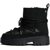Tommy Hilfiger Real Shearling Laceup Snowboot - Black - 42