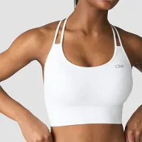 ICANIWILL Ribbed Define Seamless Sports Bra - White - L