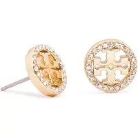Tory Burch Miller Pave Stud Earring - Gold - ONE SIZE