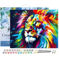 Figure'd Art numeromaalaus Colourful Lion