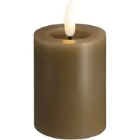 Moods & More LED pillar candle - Melted Dark sand - 49x75 mm