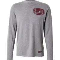 Superdry Paita 'Vintage Athletic' meleerattu harmaa / viininpunainen