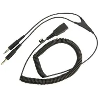 Jabra QD CORD TO 2X 3,5MM PIN PLUG , COILED, 0,5 - 2 METERS, FOR GN2100, GN2000, GN2200 (8734-599)