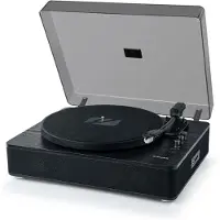 Muse MT-106 WB, musta vinyylilevysoitin 3 nopeudella 33/45/78 rpm, Teho 2x5W - Bluetooth, USB toistoa ja koodauksia varten