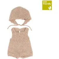 Miniland Neulottu Asuste: Jumpsuit Ja Myssy 38 Cm