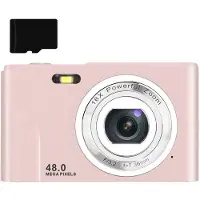 INF Digikamera 48 MP, HD 1080p ja 16x zoom kortilla Pink