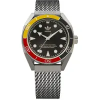 Adidas Unisex-kello - - AOFH22502 - Hopea/Teräs - Musta kellotaulu 42mm - Kvarts 3 viisaria
