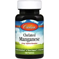 Carlson Labs Kelatoitu mangaani, 20 mg - 100 tablettia
