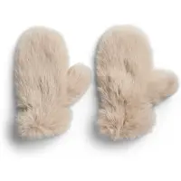 Pieces Pcplush Fluffy Mittens - Beige - ONE SIZE