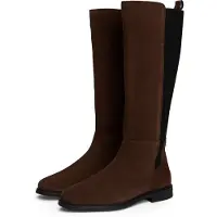 Tommy Hilfiger Flag Suede Long Boot - Brown - 36