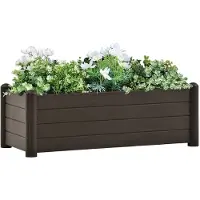 vidaXL Korotettu kukkalaatikko PP mokka 100x43x35 cm