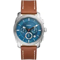 Fossil Machine Chronograph Silver brown leather FS6059