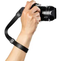 Peak Cuff Leather Camera Strap Wrist Black