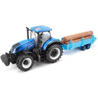 BB Junior Farmland New Holland Traktori T7.315 + Metsäkärry 1:32