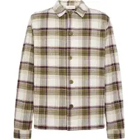 KnowledgeCotton Apparel Organic Cotton Flannel Overshirt GOTS Green Check - S