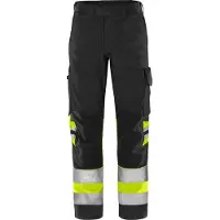 Fristads Vihreä Housut Huomio Luokka 1 2649 GPLU Huomiokeltainen/Musta D100