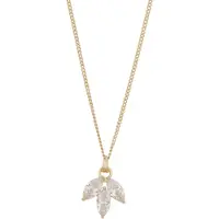 Sno of sweden Eira Tripple Navette Pendant Neck 50 G/Clear - 50 Cm - Gold - 50 CM