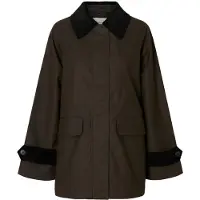 Selected Slwwilma Waxed Jacket Noos - Khaki green - 36