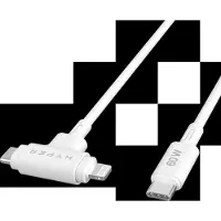 Targus 1.5M USB-C TO USB-C/LIGHTNING CHARING CABLE, 60W PD, SILICONE, WHITE (HJ4010WHGL)