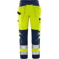 Fristads Vihreä Työkaluhousut Luokka 2 2641 GPLU Huomiokeltainen/Laivastonsininen C150