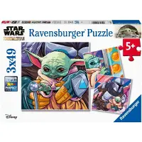 Ravensburger Star Wars The Mandalorian: Grogu Moments - 3 x 49-palainen lasten palapelisetti | Ainutlaatuisia ja toisiinsa kytkeytyvi paloja | K