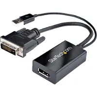 StarTech.com DVI to DisplayPort Adapter 24+1-nastainen digitaalinen DVI Uros 20-nastan Näyttöporttiliitin Naaras Musta