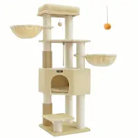 Feandrea Kissapuu, 50x50x160 cm, Beige, Plyysi