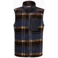 Varg M Funäs Pile Vest Earthy Blue Check - L