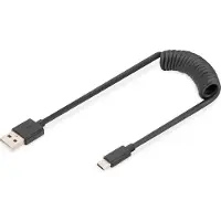 Digitus USB ? TYPE A TO USB ? TYPE C SPRING CABLE TPE (AK-300430-006-S)