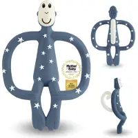 Matchstick Monkey Teething Toy and Gel Applicator purulelu mukana harja 2in1 Stars Blue 1 kpl