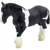 MOJO Horse World Clydesdale Horse Black-White
