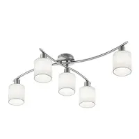 TRIO Lighting Kattovalaisin Garda, himmennettävä, Alumiini/harmaa/sinkki, Olohuone/ruokailutila, Tekstiili/kangas/silkki, Moderni