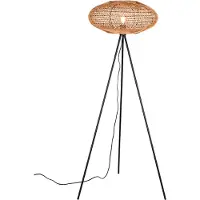 TRIO Hedda lattiavalaisin E27 150cm mattamusta/sisal