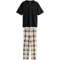 Next Pitkä pyjama beige / laivastonsininen / ruskea / musta