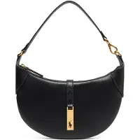 Ralph Lauren for woman. 428871248002 Polo ID mini shoulder bag in calfskin leather (OSFA), Black, Casual