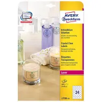 Avery Crystal clear labels (-20oC to +80oC)