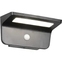 TRIO Atico hybrid aurinkokenno LED seinävalaisin musta ladattava/lataava sensor 4000K
