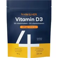 4Her - 4Him 4Him&Her D3-vitamiini 100 µg ravintolisä 365 kpl