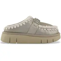 Mou for woman. MU.FW531001B Bounce clog special leather - letter logo (41), 3 to 5 cm, None, Casual, Grey