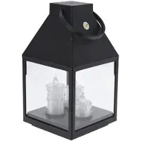 H&S 25cm lyhty kolmella led kynttilällä