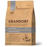 GRANDORF täysravinto kaniinin- ja kalkkunanlihalla keskikokoisille ja suurikokoisille koiraroduille, 3kg