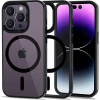 Tech-Protect iPhone 14 Pro Magmat Kotelo - MagSafe-yhteensopiva - Musta / Kirkas