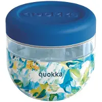 Quokka Bubble Food Jar - Muovinen ruokasäiliö / lounasrasia 500 ml (Blue Peonies)
