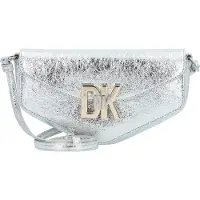 DKNY Downtown Crossbody-laukku Nahka 24.5 cm Hopeanvärinen