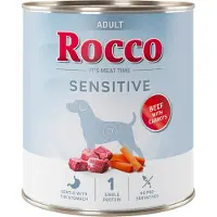 Rocco 6x800g Sensitive nauta & porkkana koiran märkäruoka