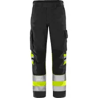 Fristads Vihreä Housut Huomio Luokka 1 2668 GPLU Huomiokeltainen/Musta D84