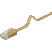 Goobay CAT 6 Flat-patch-kaapeli, U/UTP, vaaleanruskea