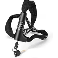 RockBros 3230002001 bicycle lock with combination and key - black