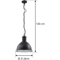 LINDBY Luciane -ulkoriippuvalaisin, musta, alumiini, Ø 31,8 cm , himmennettävä, Musta, Alumiini